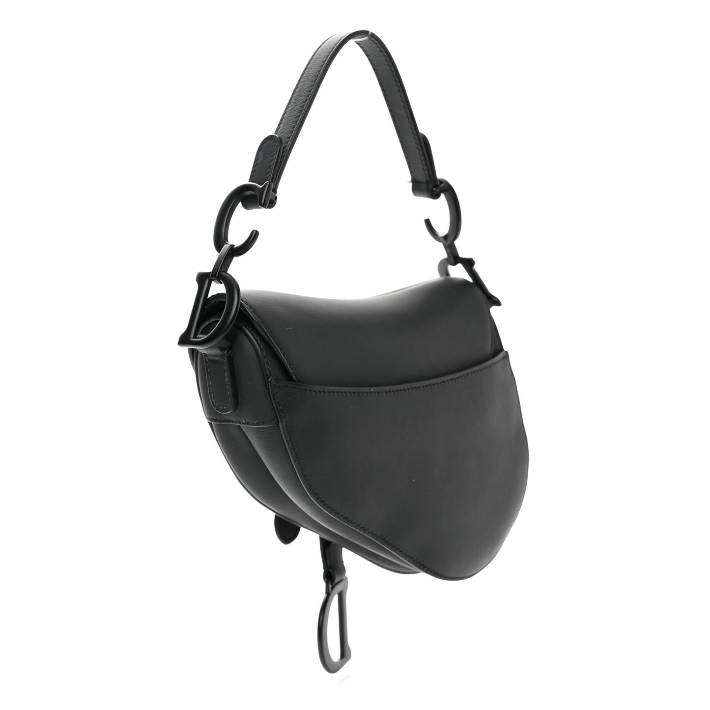Ultra Matte Calfskin Mini Saddle Bag Black