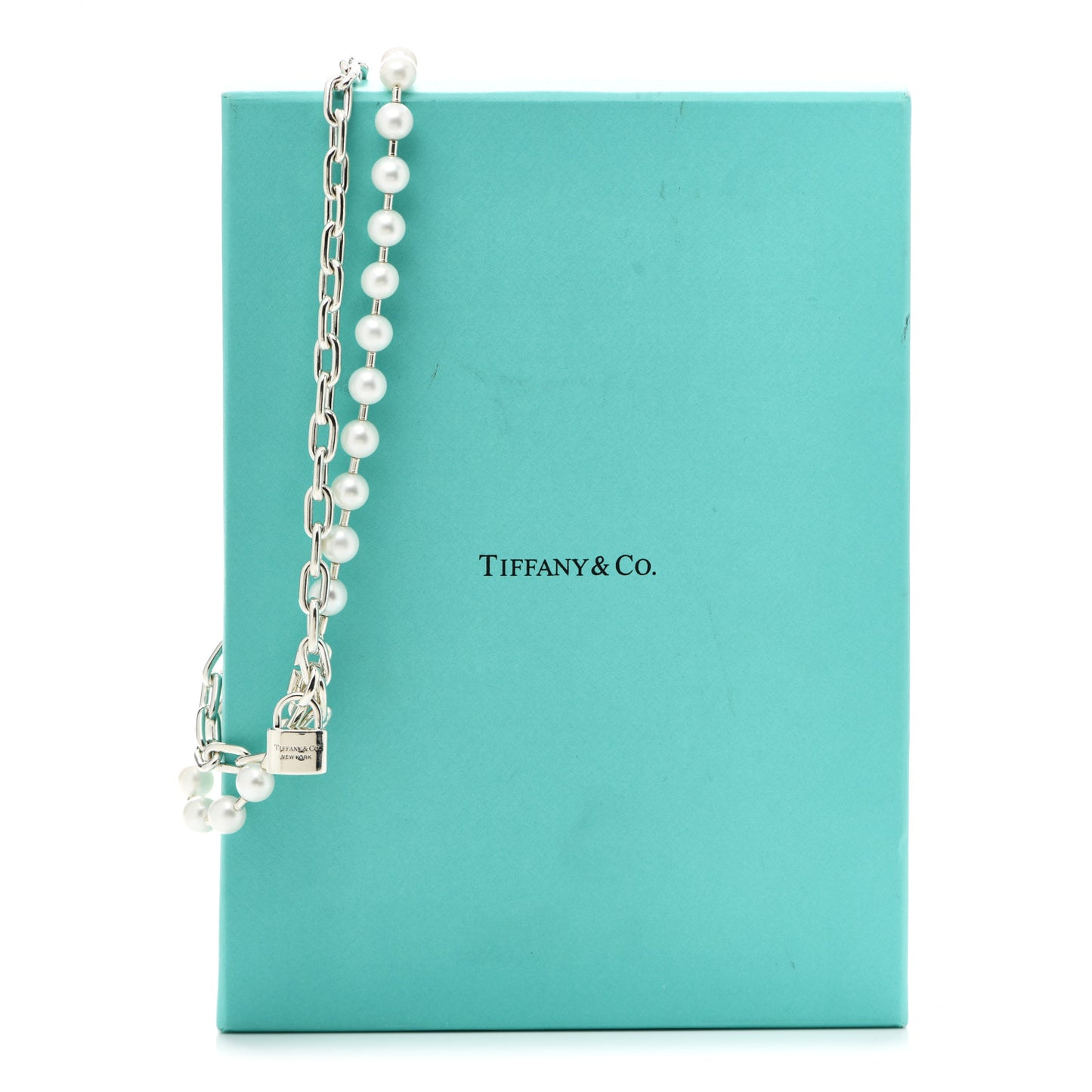 Sterling Silver Pearl HardWear Lock Necklace