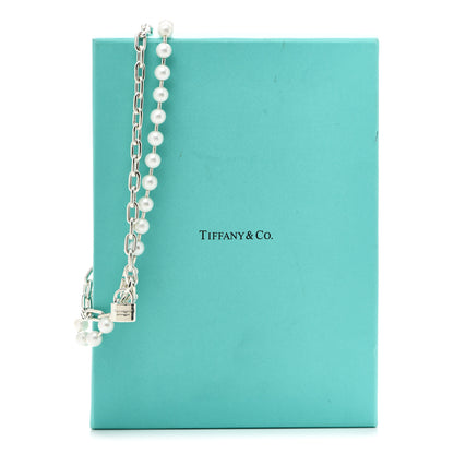 Tiffany Sterling Silver Pearl HardWear Lock Necklace 6 of 6