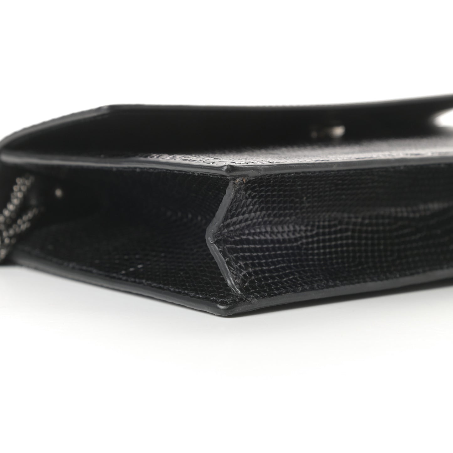 Calfskin Lizard Embossed Small Pochette Black