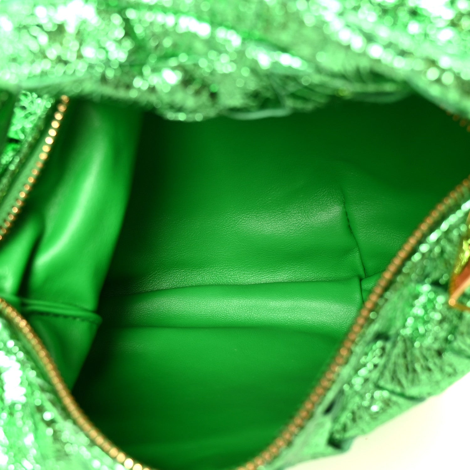 Bottega Veneta Metallic Nappa Intrecciato Mini Jodie Parakeet