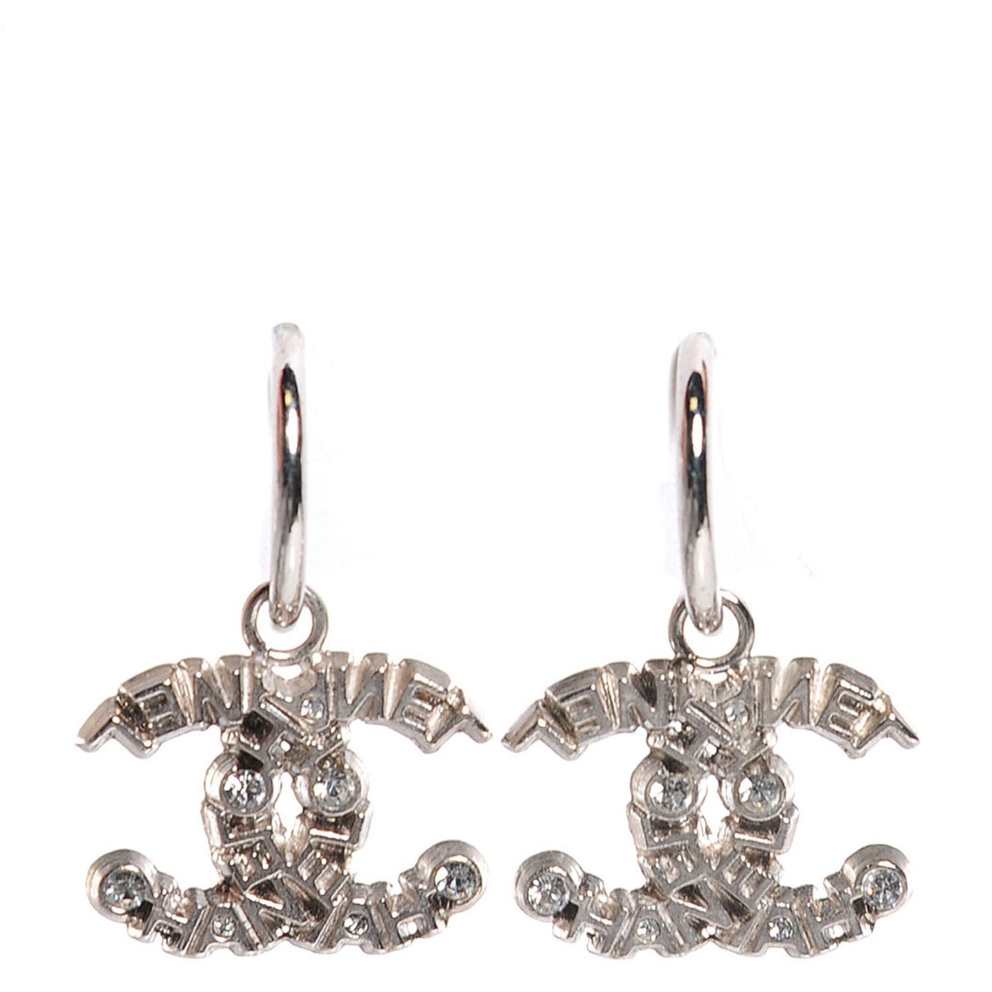Crystal CC Earrings Silver