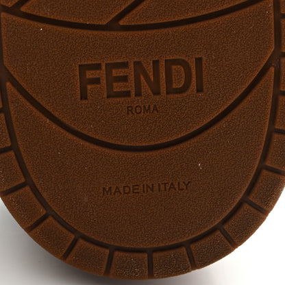 Fendi Suede Calfskin Zucca Fendi Match Low Top Sneakers 40 Tobacco Black 8 of 11