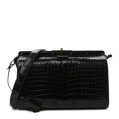 Hermes Shiny Crocodile Doctor Bag Black 1 of 10
