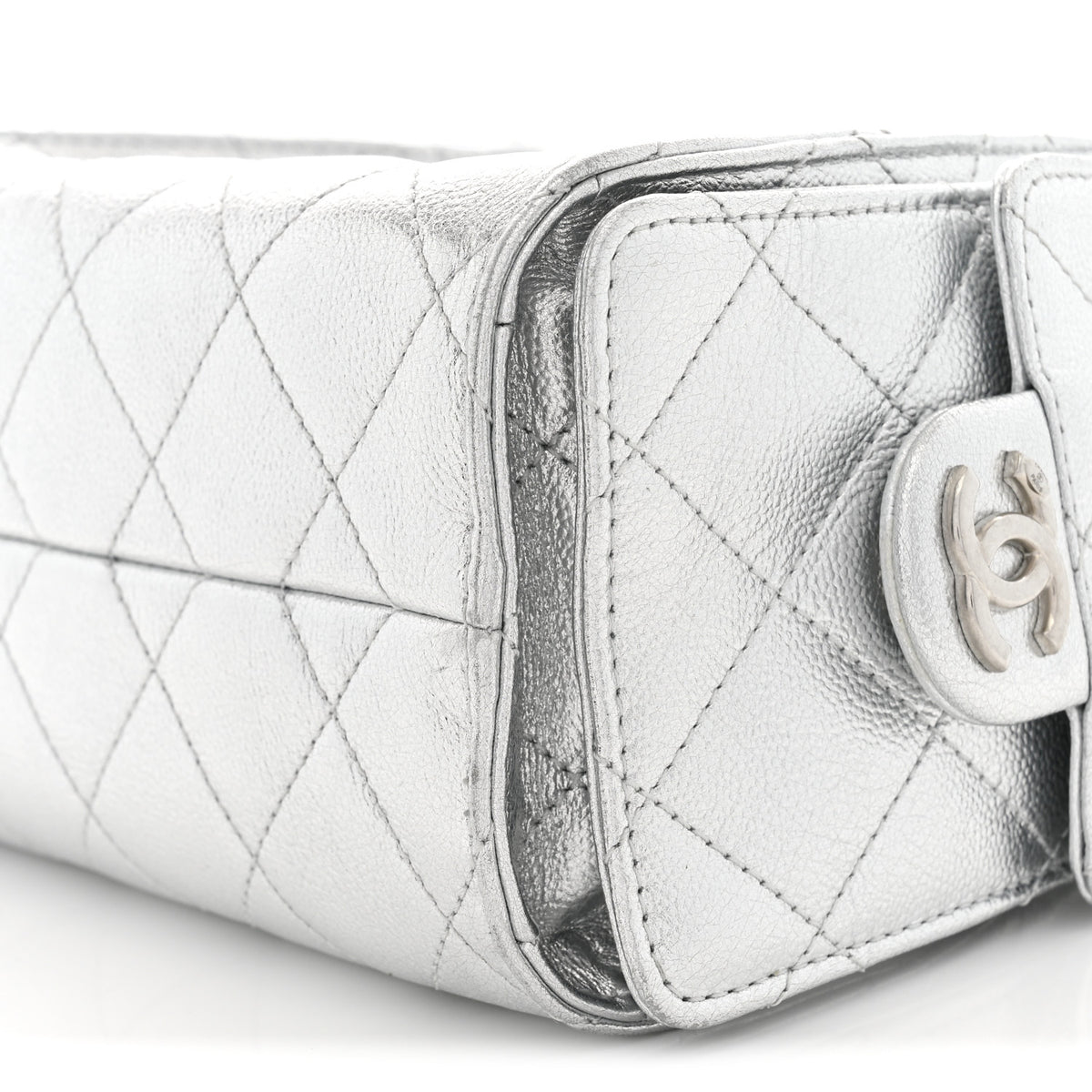 Chanel Metallic Caviar Quilted Mini Chanel 25 Handbag Silver 10 of 11