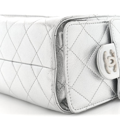Chanel Metallic Caviar Quilted Mini Chanel 25 Handbag Silver 10 of 11