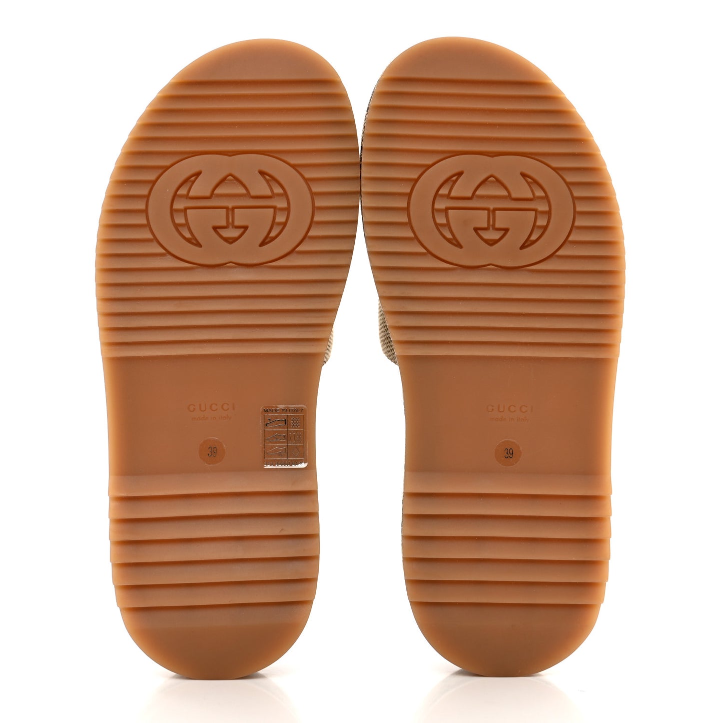 Monogram Maxi GG Angelina Platform 55mm Slide Sandals 39 Camel Ebony