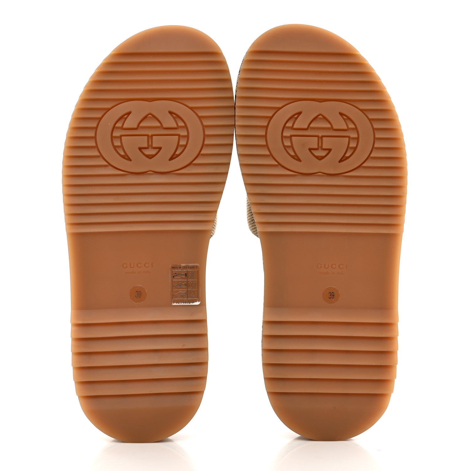 Gucci Monogram Maxi GG Angelina Platform 55mm Slide Sandals 39 Camel Ebony 5 of 9