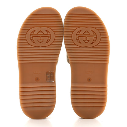 Gucci Monogram Maxi GG Angelina Platform 55mm Slide Sandals 39 Camel Ebony 5 of 9