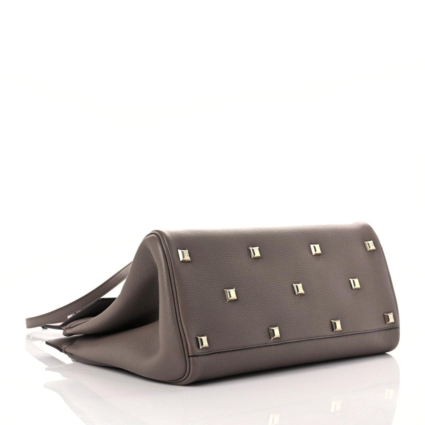 Hammered Calfskin Medium Studio Bag Caraway Seed