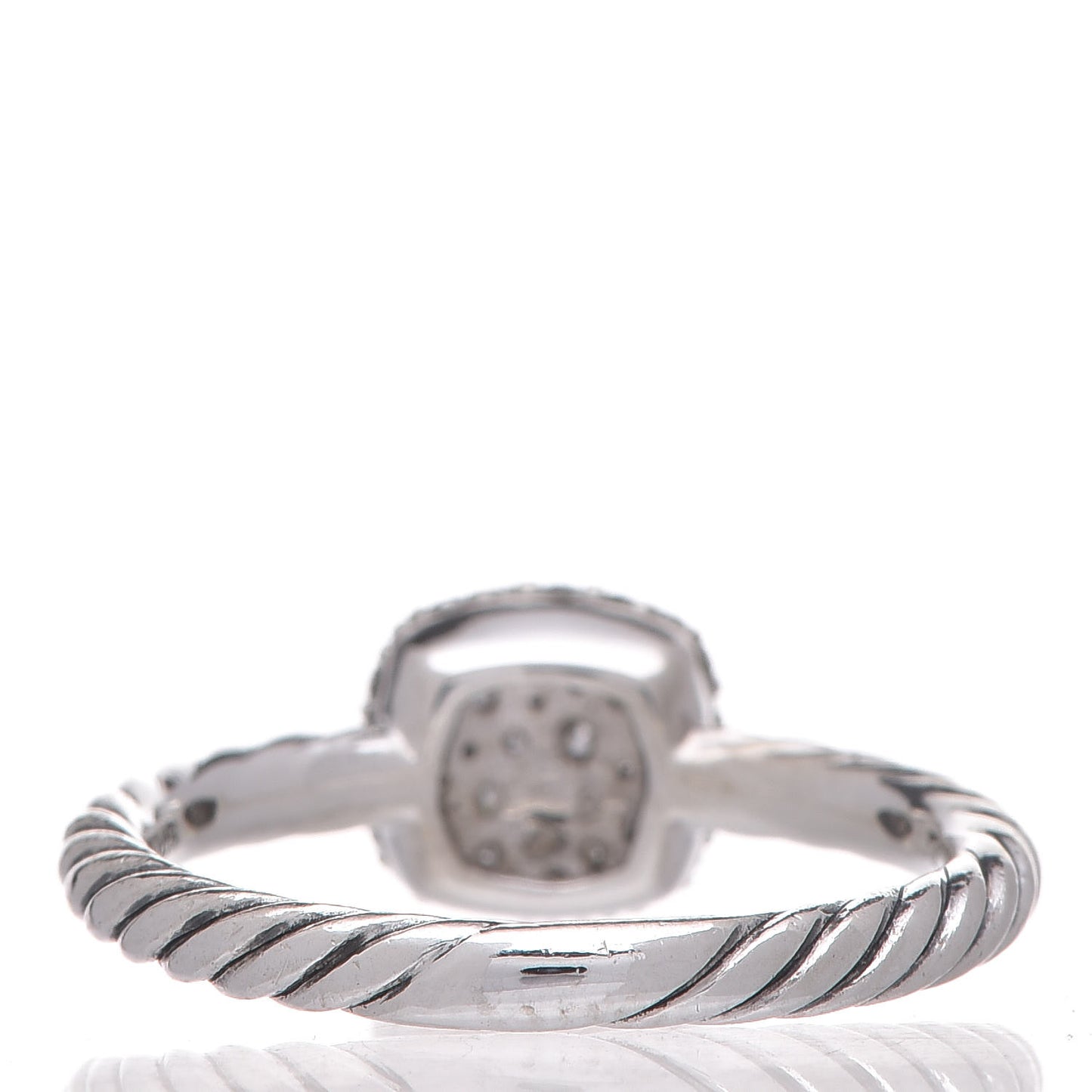 Sterling Silver Diamond 8mm Petite Pave Ring 52 6