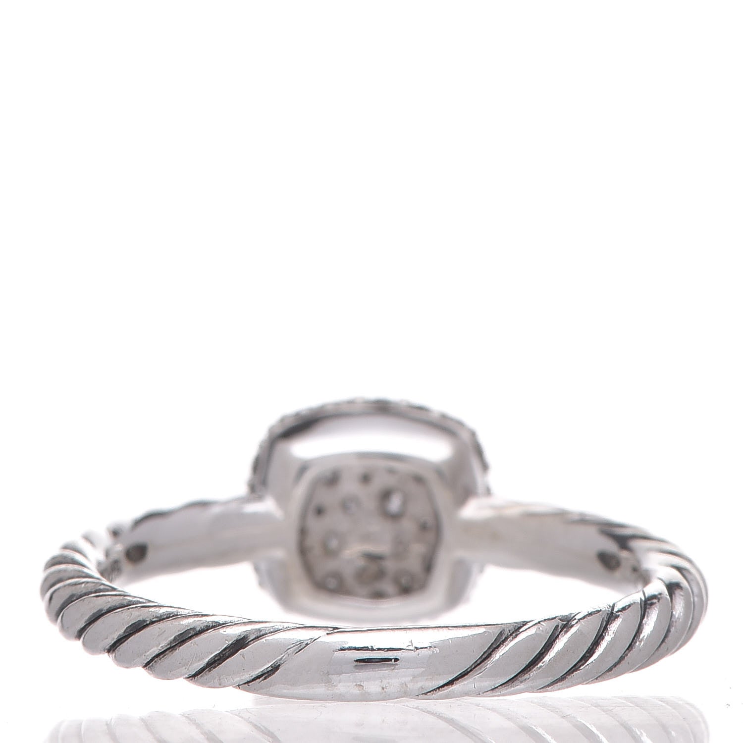David Yurman Sterling Silver Diamond 8mm Petite Pave Ring 52 6 3 of 4