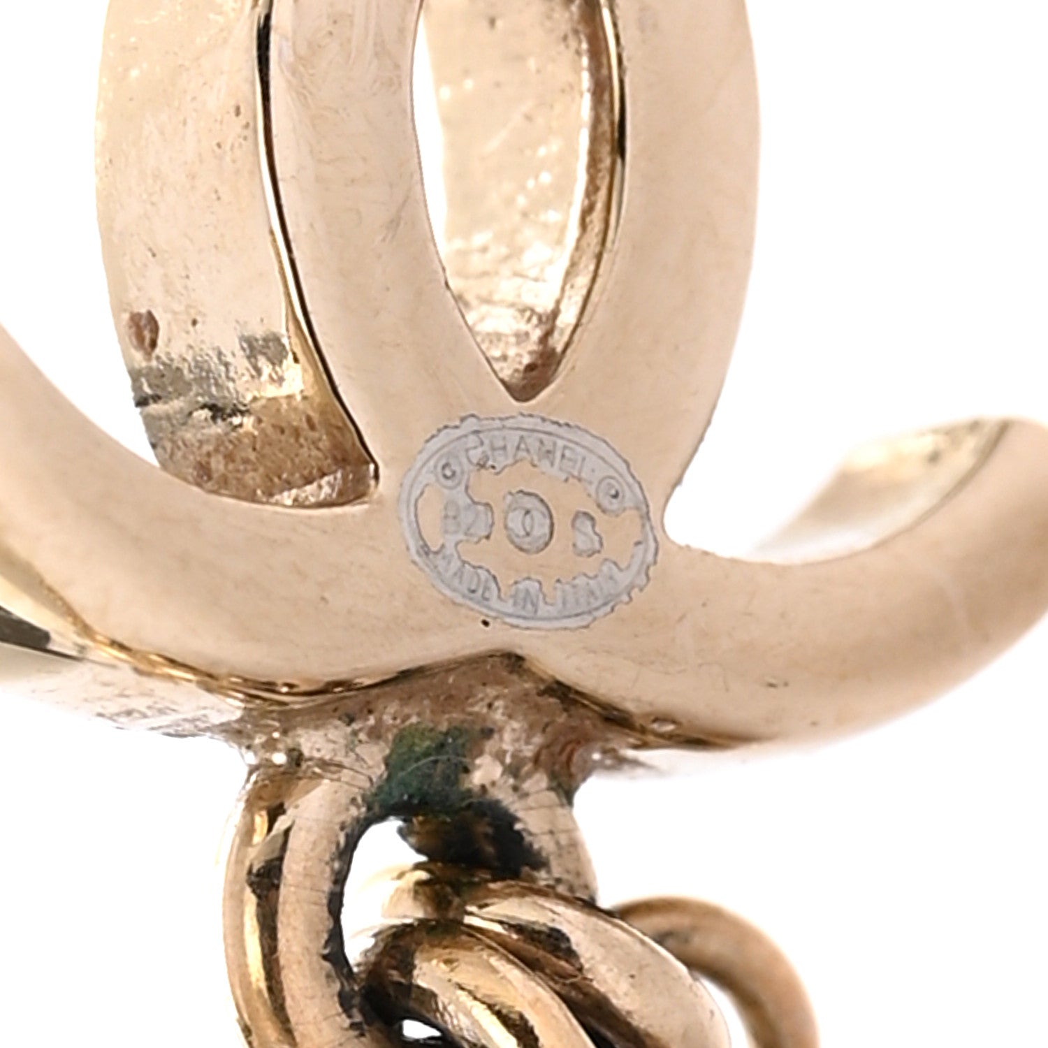 Chanel Metal CC Bead Drop Earrings Gold 4 of 6