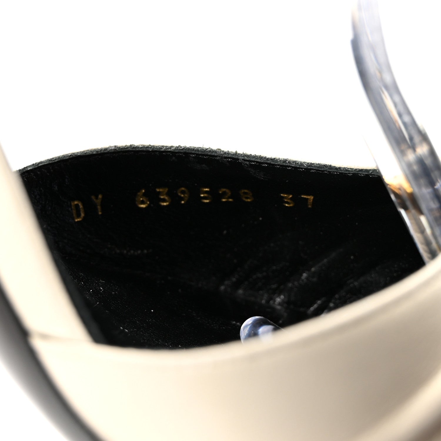 Saint Laurent Calfskin Alma 95 Ring Pumps 37 Pearl Navy 9 of 9