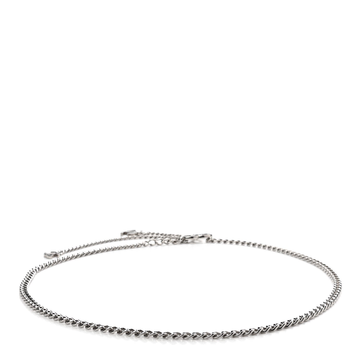 Chanel Enamel CC Chain Logo Belt Silver Black 2 of 5