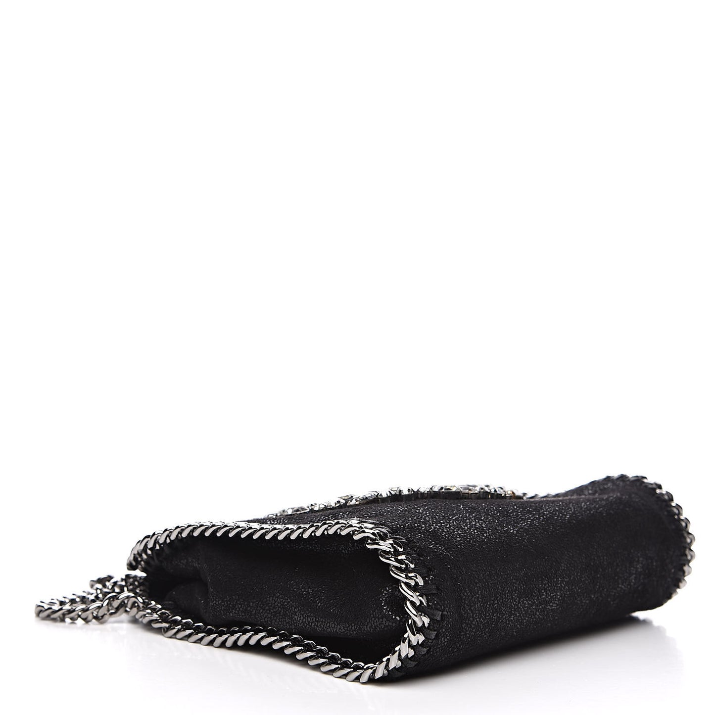 Shaggy Deer Crystal Stones Peace Tiny Falabella Tote Black