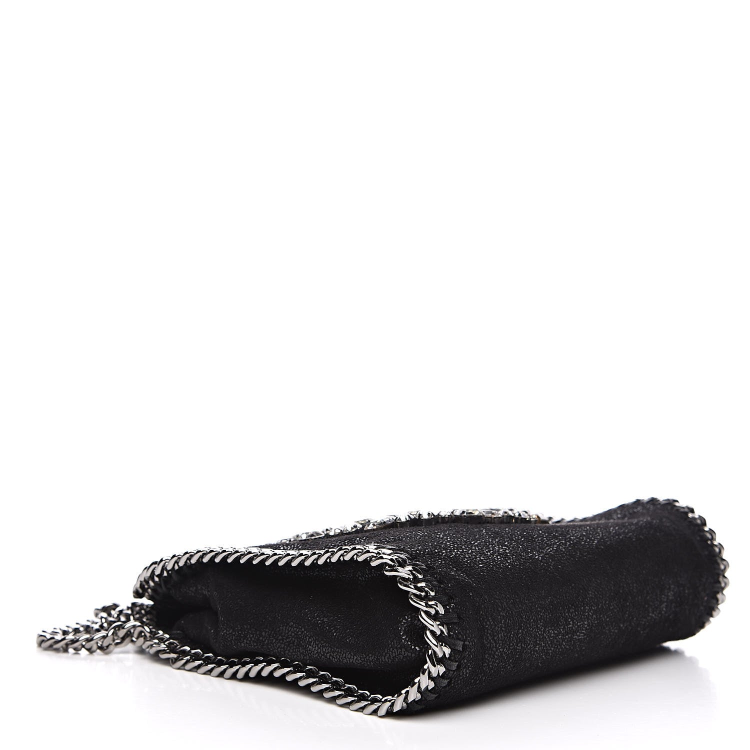 Stella McCartney Shaggy Deer Crystal Stones Peace Tiny Falabella Tote Black 4 of 10