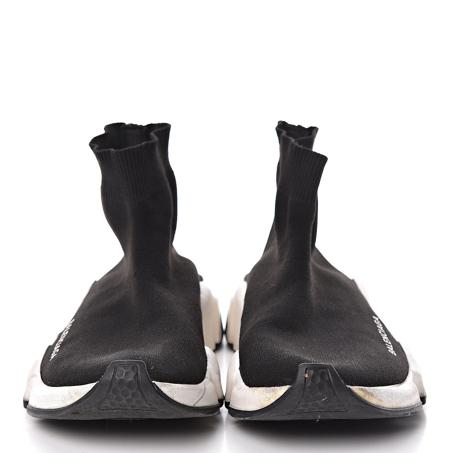 Balenciaga Neoprene Knit Womens Speed Sneakers 36 Black White 2 of 18