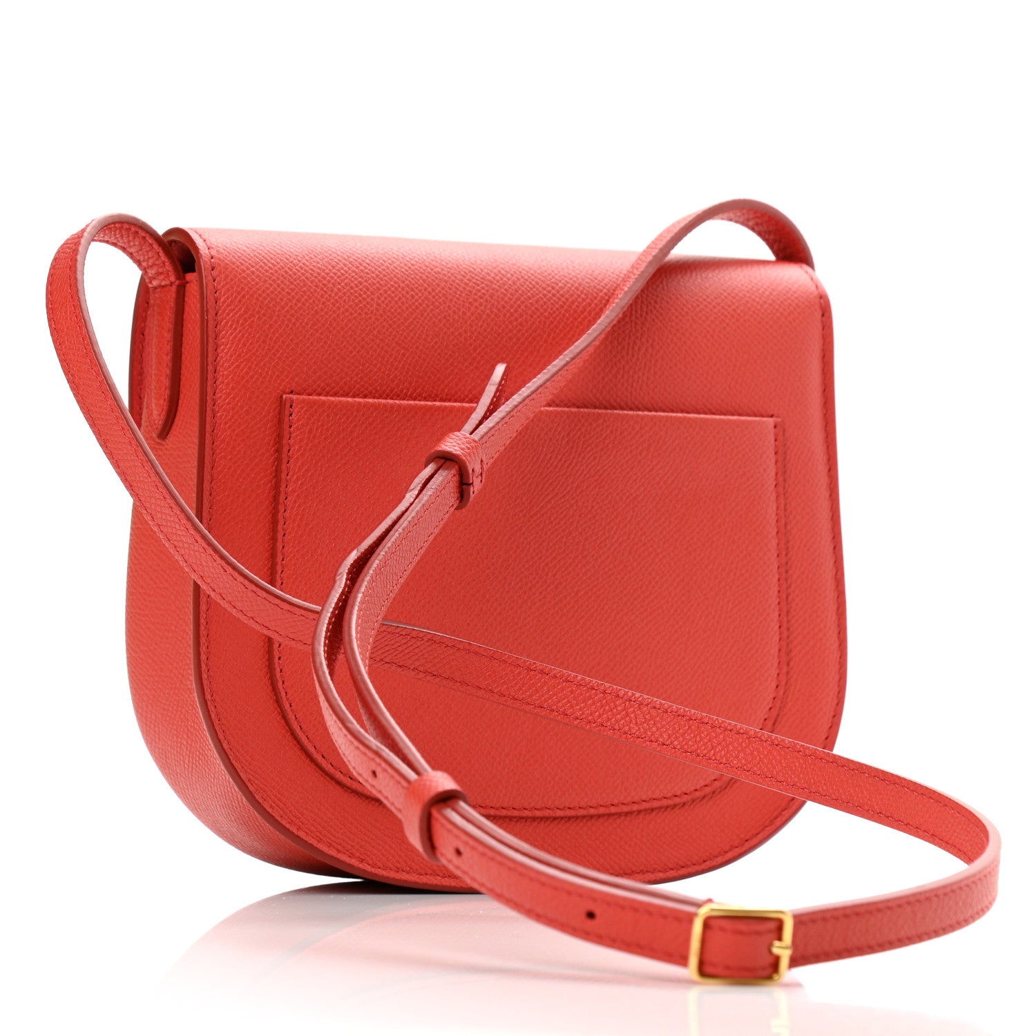 Celine Grained Calfskin Small Trotteur Coquelicot 3 of 8