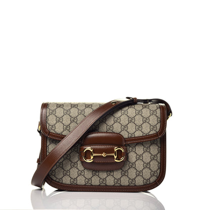 Gucci GG Supreme Monogram Horsebit 1955 Shoulder Bag Beige Brown Sugar 2 of 17