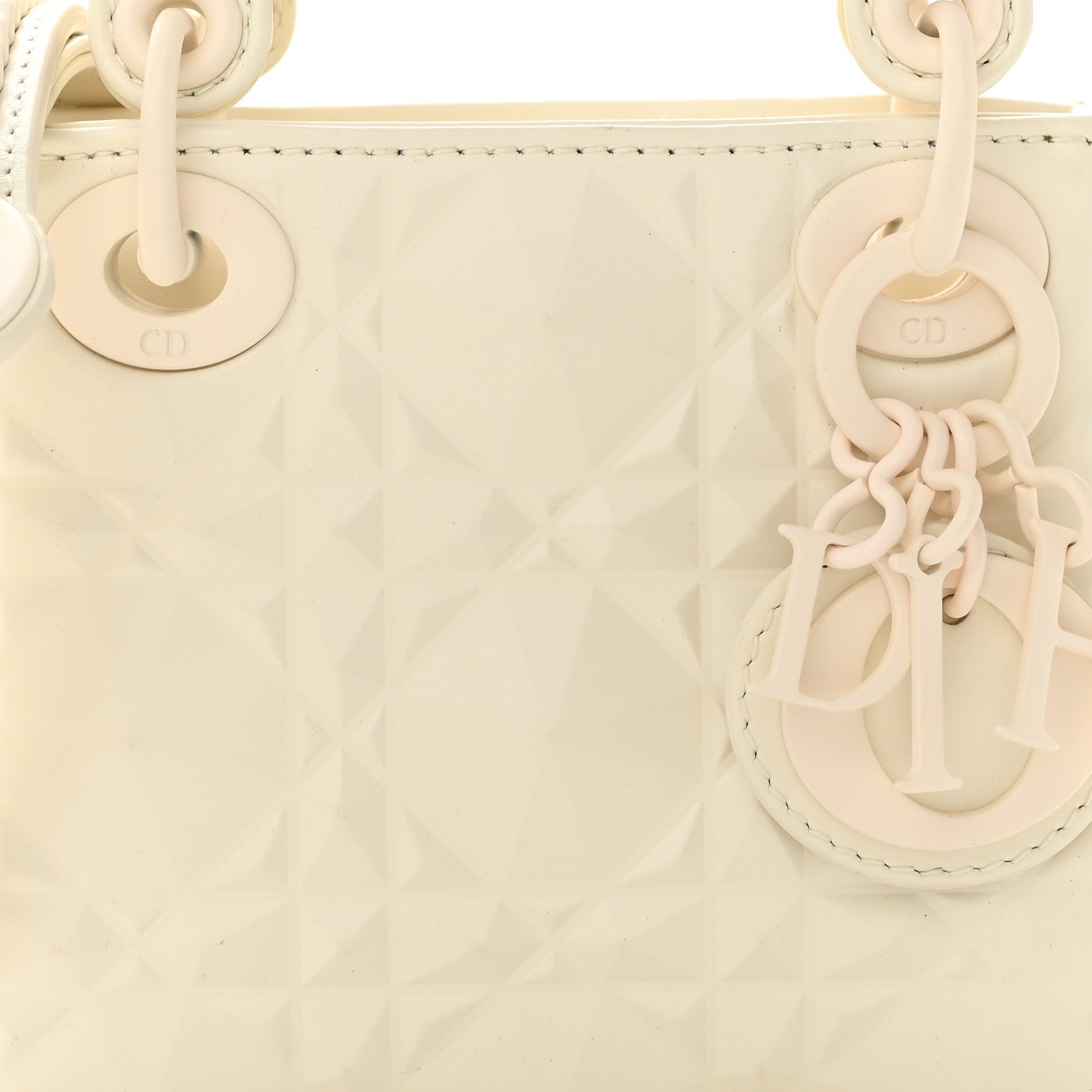 Christian Dior Calfskin Cannage Diamond Micro Lady Dior Latte 7 of 10