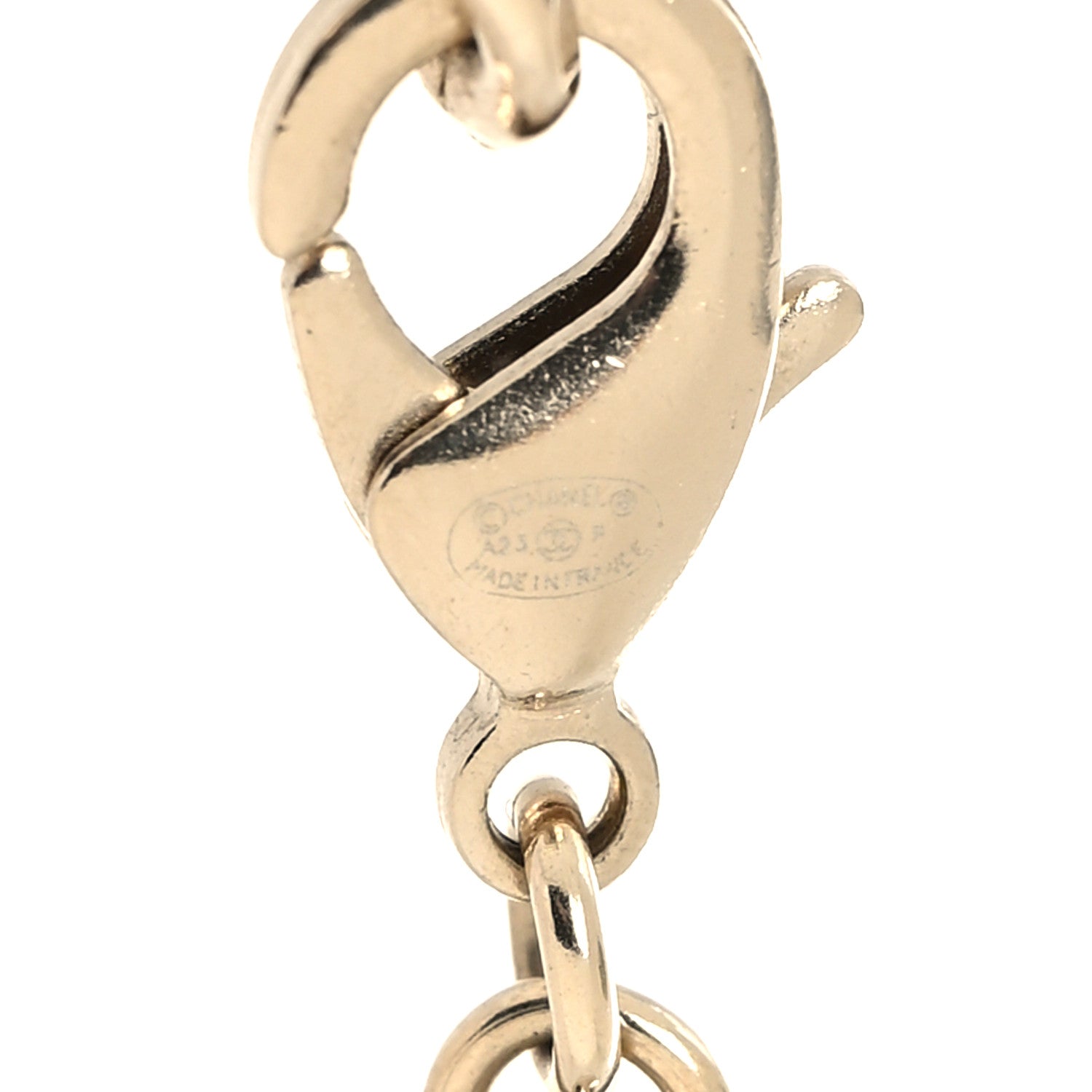Chanel Metal Crystal CC Pendant Necklace Gold 5 of 5