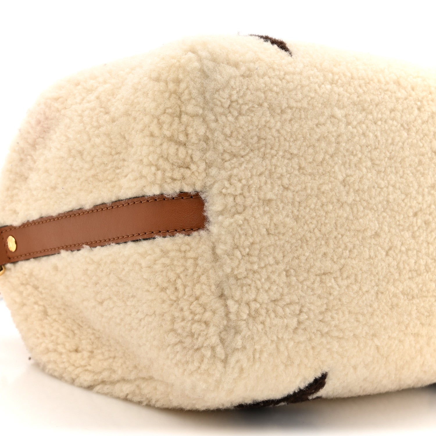 Louis Vuitton Monogram Shearling Speedy Bandouliere 25 Cream Brown 9 of 14