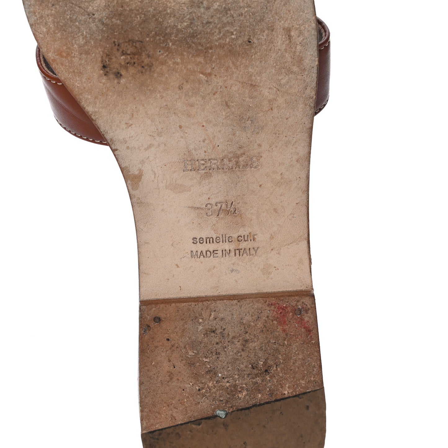 Box Calfskin Oran Sandals 37.5 Gold