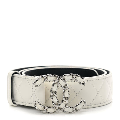 Chanel Caviar Quilted CC Chain Belt 75 30 White 1 of 8