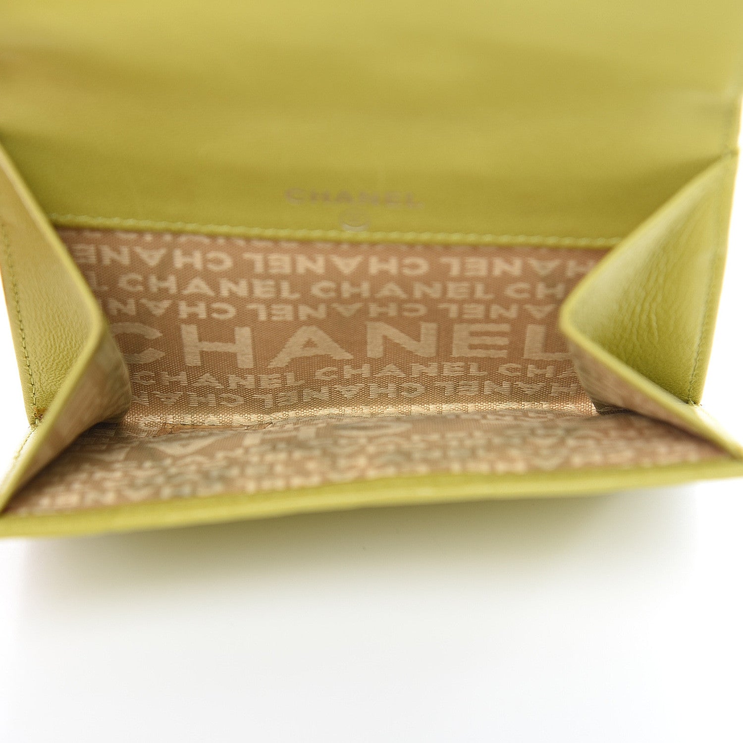 Chanel Lambskin Precious Symbols French Flap Wallet Chartreuse 10 of 15