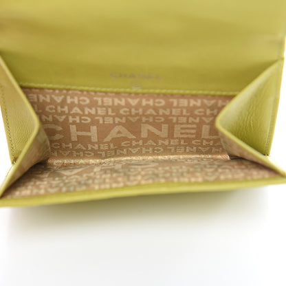 Chanel Lambskin Precious Symbols French Flap Wallet Chartreuse 10 of 15