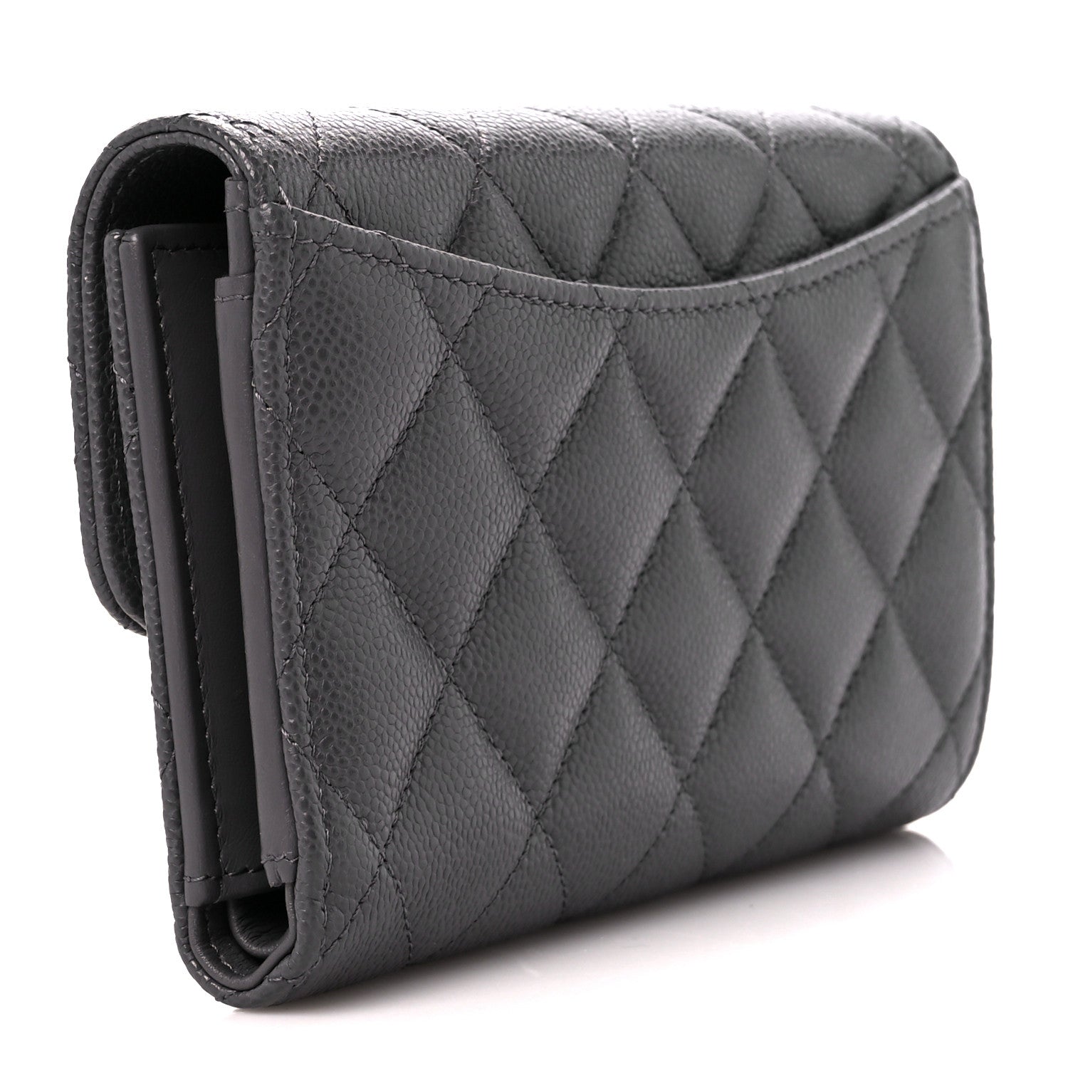 Chanel Caviar Quilted Medium Flap Wallet Grey 4 of 15