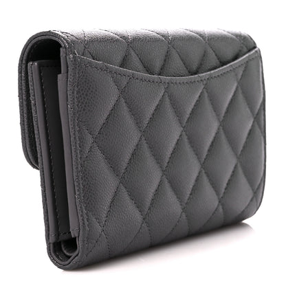 Chanel Caviar Quilted Medium Flap Wallet Grey 4 of 15