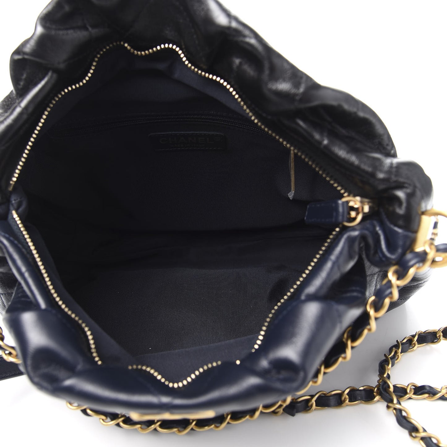 Calfskin Quilted Coco Shelter Bowling Bag Navy