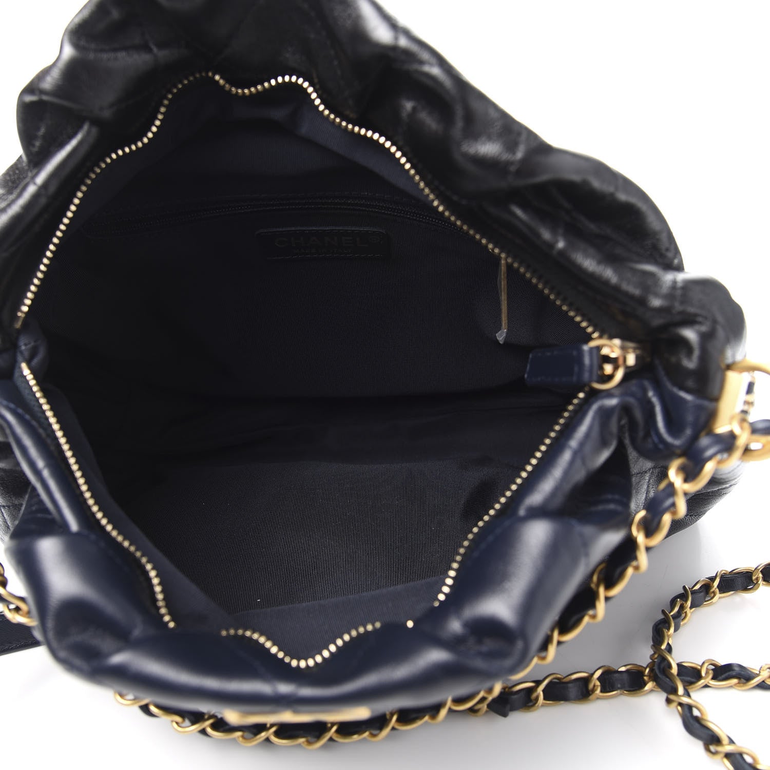 Chanel Calfskin Quilted Coco Shelter Bowling Bag Navy 5 of 11
