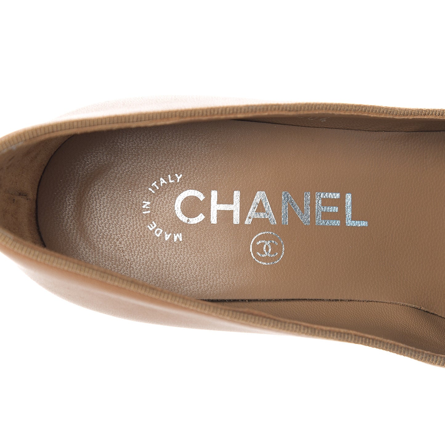 Lambskin Cap Toe CC Pumps 35 Beige Black