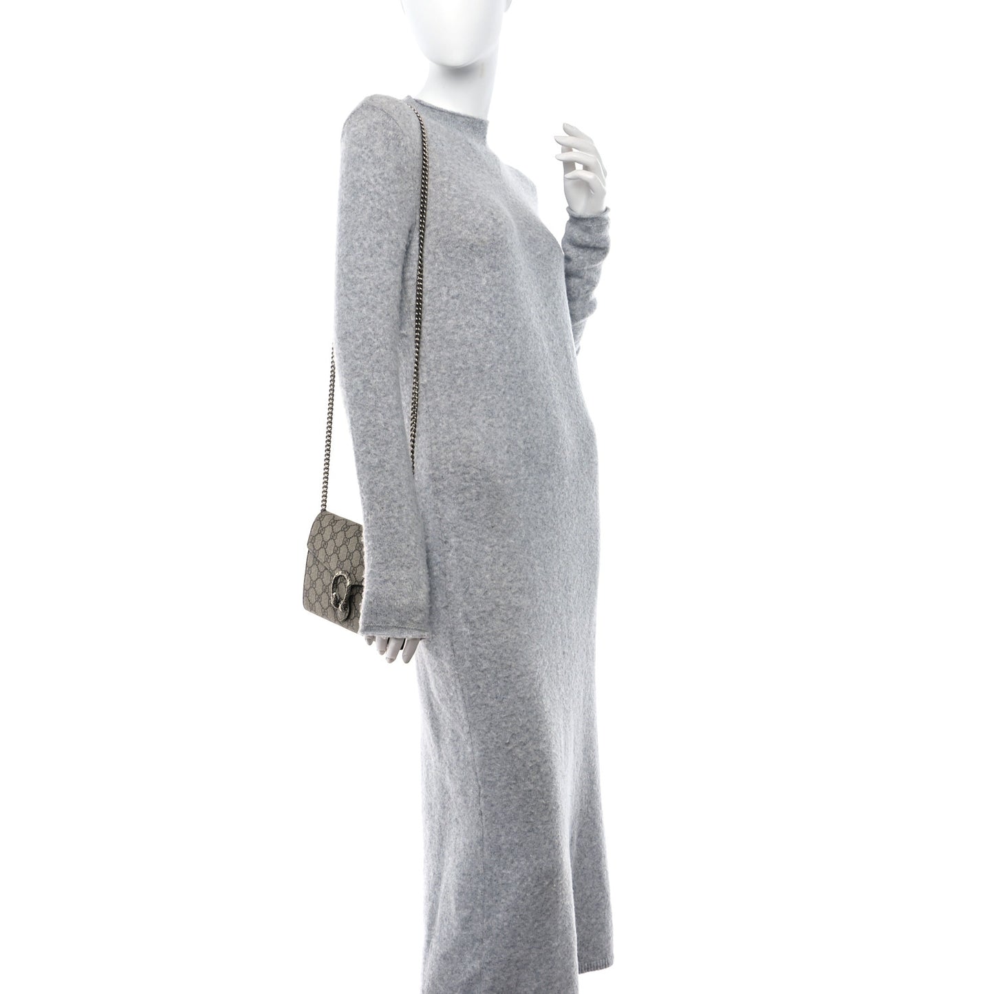 GG Supreme Monogram Mini Dionysus Chain Wallet Beige Taupe