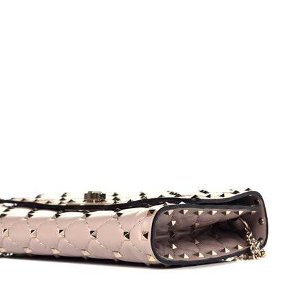 Valentino Garavani Lambskin Rockstud Spike Wallet on Chain Poudre 7 of 8