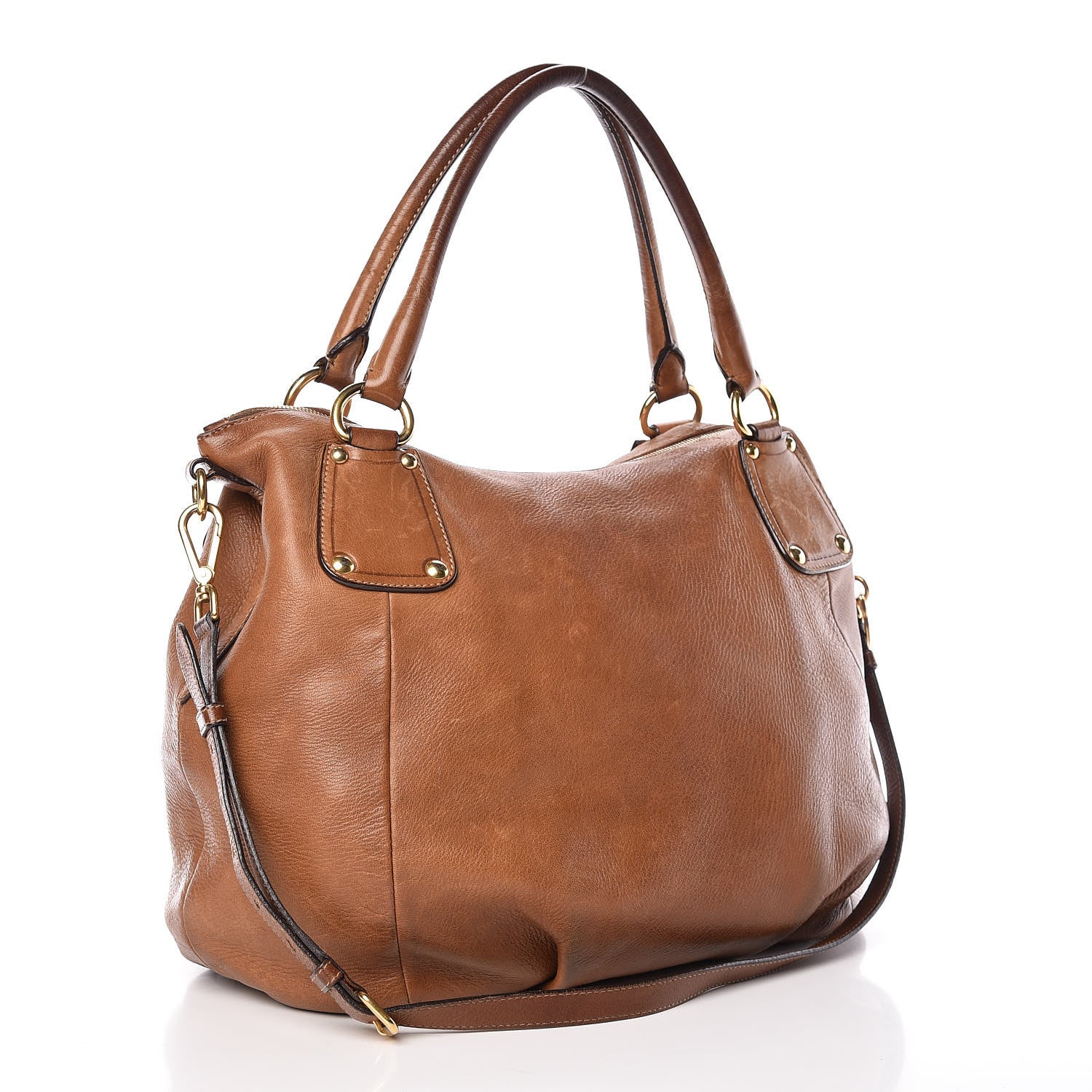 Prada Cervo Shine Tote Nocciolo 3 of 22