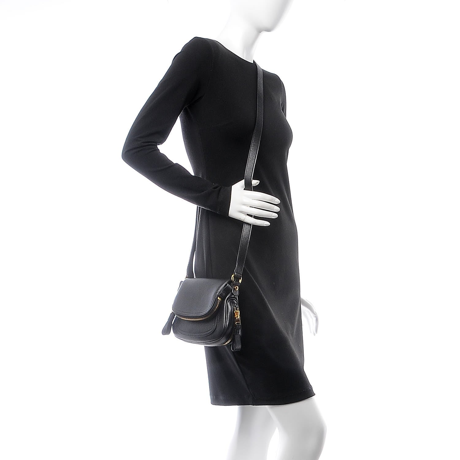 Tom Ford Calfskin Mini Jennifer Crossbody Bag Black 2 of 6