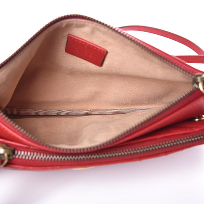 Gucci Calfskin Matelasse Small GG Marmont Double Zip Shoulder Bag Hibiscus Red 5 of 7