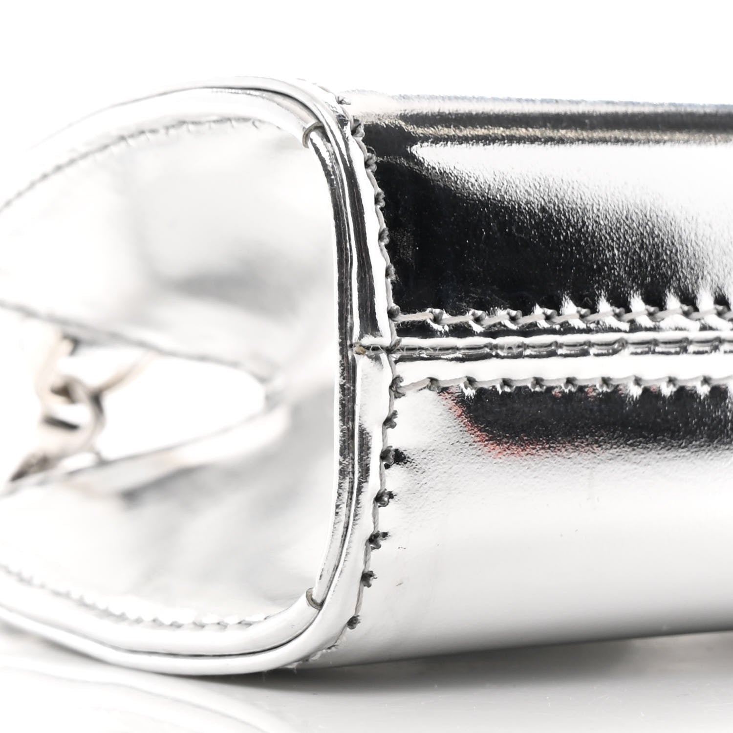 Salvatore Ferragamo Metallic Brushed Calfskin Micro Wanda Top Handle Bag Argento 9 of 12