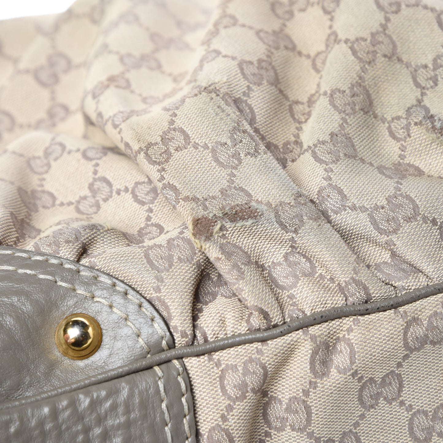 Monogram Large Jockey Hobo Grey
