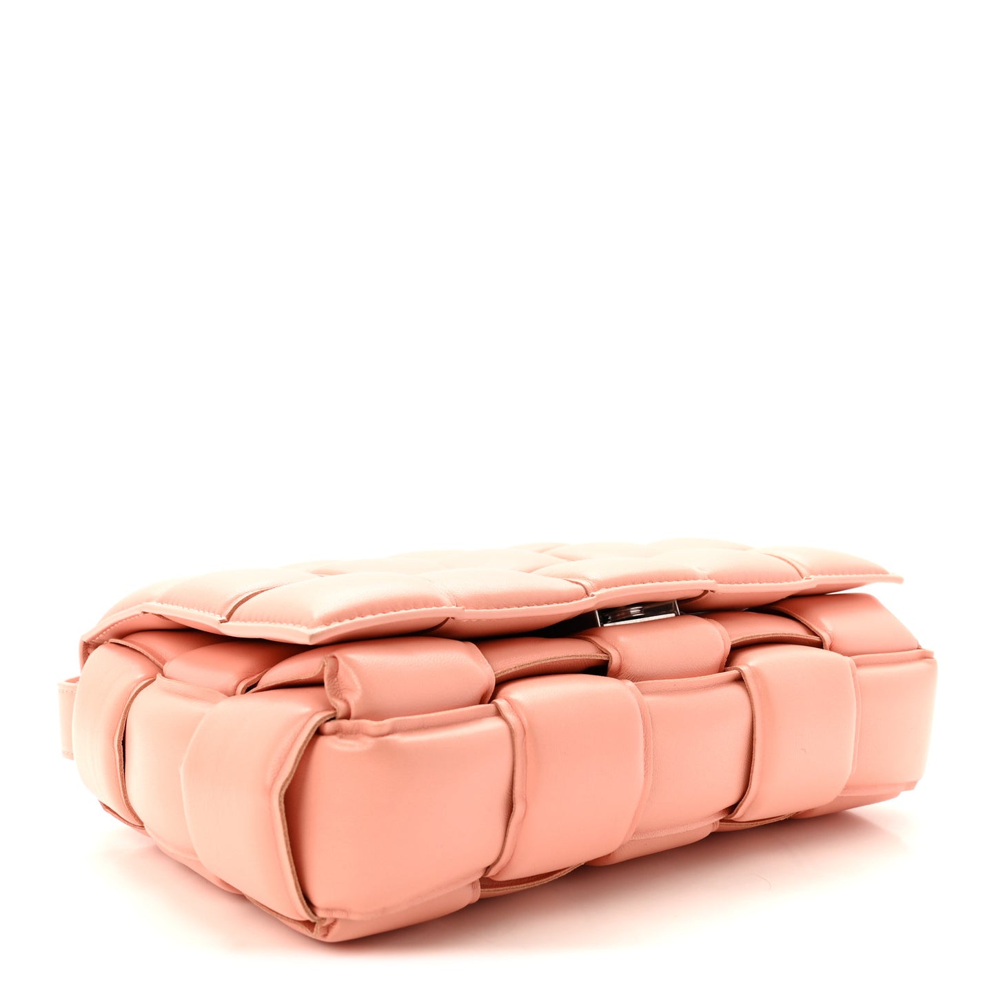 Nappa Maxi Intreccio Padded Cassette Crossbody Bag Peachy