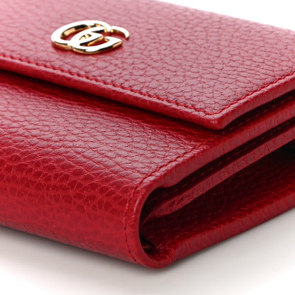 Gucci Dollar Calfskin GG Marmont Tri-Fold Wallet Hibiscus Red 9 of 10