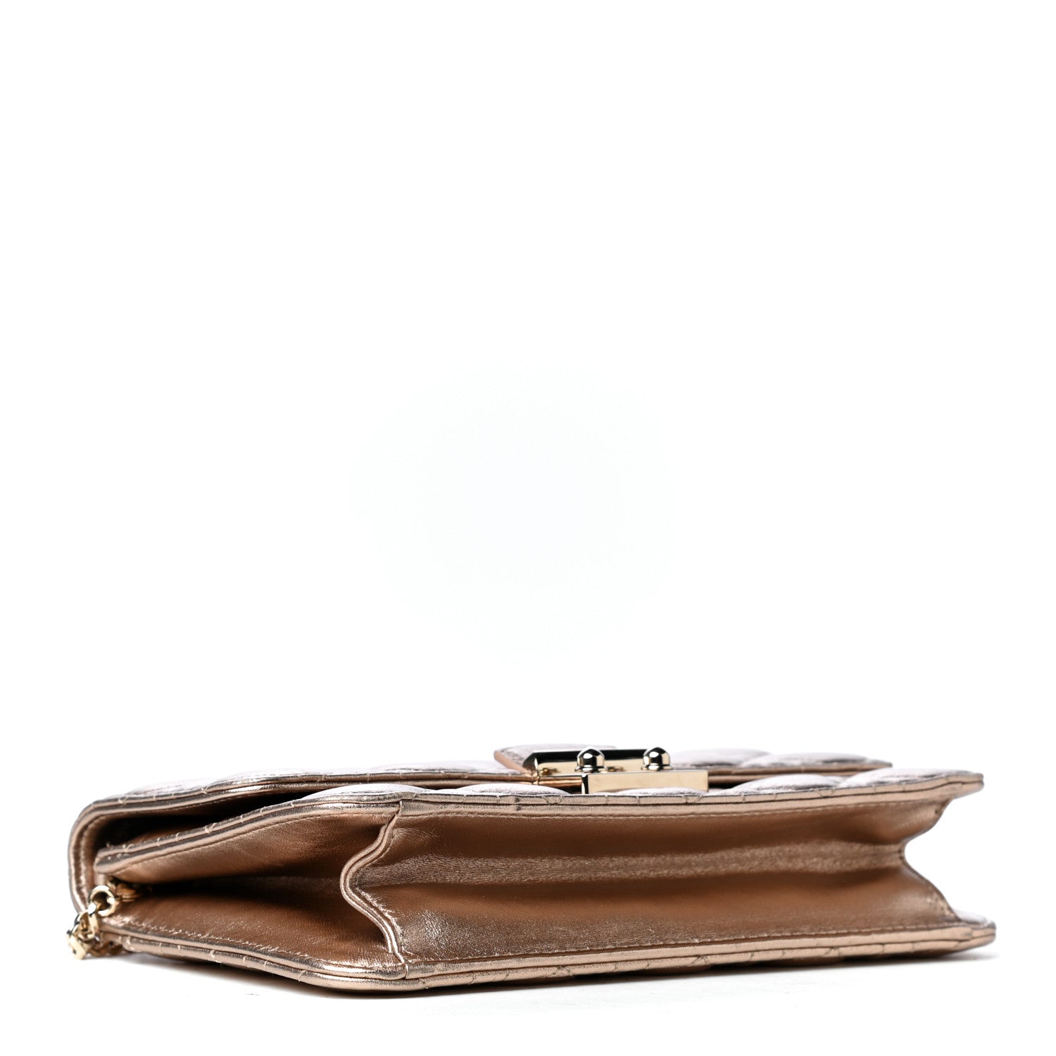 Christian Dior Metallic Lambskin Cannage Miss Dior Promenade Pouch Gold 3 of 4