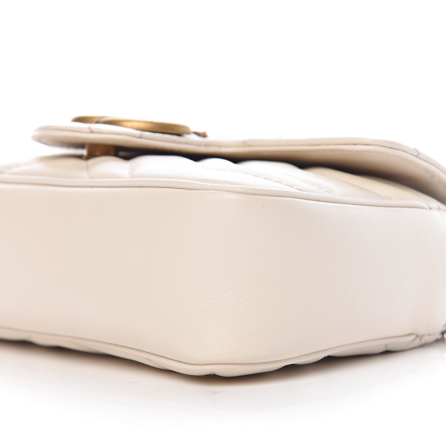 Gucci Calfskin Matelasse Super Mini GG Marmont Shoulder Bag White 9 of 10