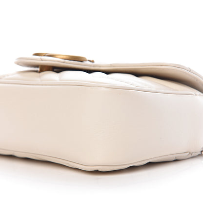 Gucci Calfskin Matelasse Super Mini GG Marmont Shoulder Bag White 9 of 10