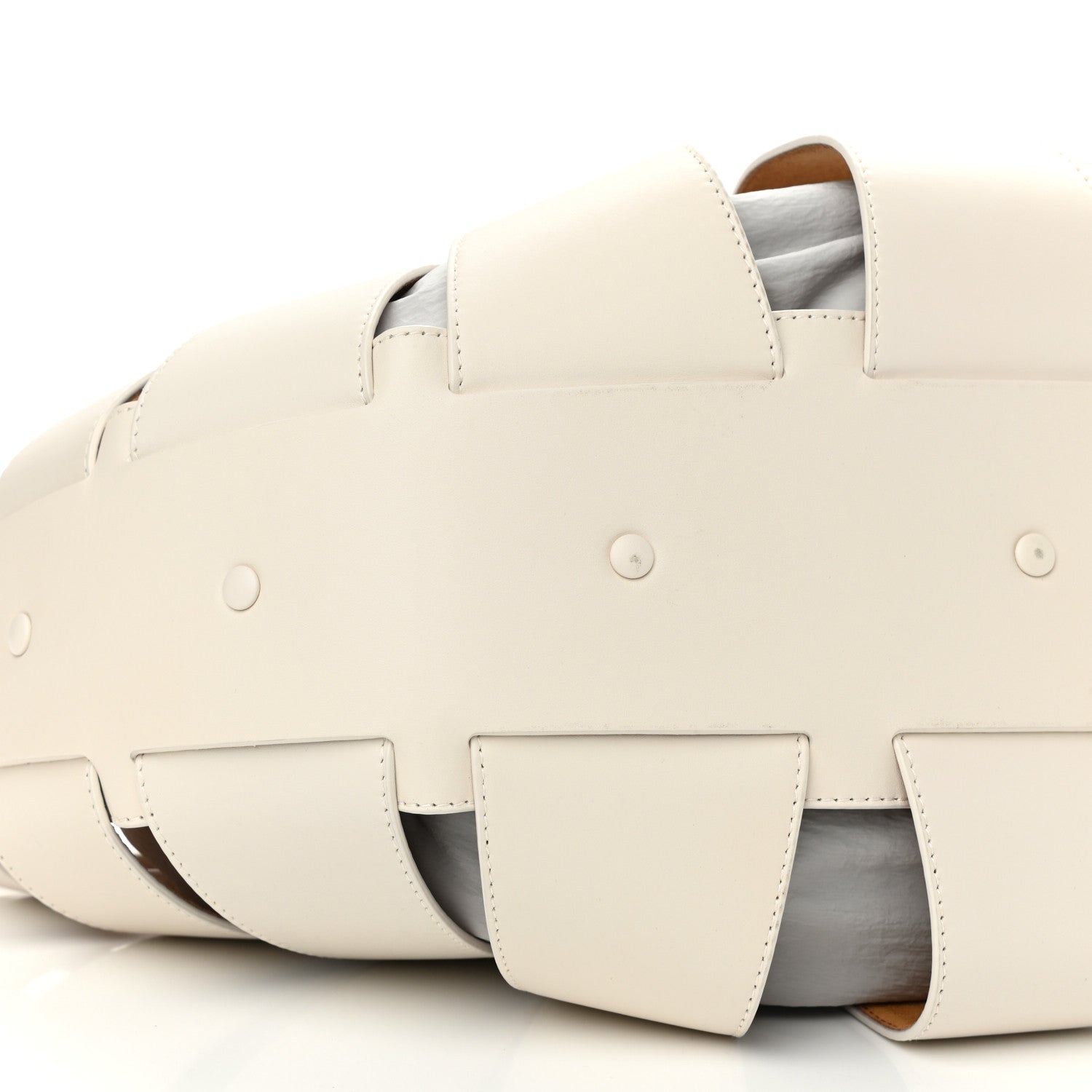 Bottega Veneta French Calfskin Shell Bag White Frost 9 of 13
