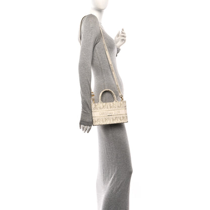 Christian Dior Oblique Mini Book Tote With Strap Gold Multicolor 2 of 11